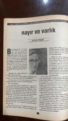 VARLIK EDİBİYAT VE SANAT DERGİSİ - SAYI: 993 - HAZİRAN 1990 -YAŞAR NABİ NAYIR – EKİN NAYIR SAĞIROĞLU – FİLİZ NAYIR DENİZTEKİN – ENVER ERCAN – KEMAL ÖZER – OKTAY AKBAL – CAN YÜCEL – CAHİT TANYOL – ATAOL BEHRAMOĞLU – NAZIM HİKMET – FADEYEV – ERGUN UĞUR – İLHAN BERK – SENNUR SEZER – TANER BERKSOY – TUĞRUL TANYOL – ADNAN ÖZER – ORHAN ALKAYA – AHMET OKTAY – MABİR ÖZTAŞ – ERDAL ATABEK – METİN KAÇAN – TUNCAY AKGÜN – KUBİLAY UNSAL – HENRI MICHAUX – ERDAL GÖKSOY – ARİLLA BİRKİYE – PINAR KİLİR – ÖNER YAĞA – NURER UĞURLU – ADNAN ÖZYALÇINER – SAMİ KARAÖREN – SAİT MADEN – NEZİH DANYAL – KEMAL GÖKHAN – MERAL SİPAHİ - 1000. SAYIYA DOĞRU – GENÇLİK ÖDÜLLERİ – MEYDAN SAYFASI – TÜRKİYE DOSYASI 1980–1990 – ŞİİR YAĞMURUNDA KEMAL ÖZER - 1000. SAYIYA DOĞRU – GENÇLİK ÖDÜLLERİ – MEYDAN SAYFASI – TÜRKİYE DOSYASI 1980–1990 – ŞİİR YAĞMURUNDA KEMAL ÖZER - ON ON YILDA EKONOMİK GELİŞME, KÜLTÜR VE SANAT HİKAYESİ, YAZAN : TANER BERKSOY YAZINIMIZIN 10 YILINA BAKIŞ HİKAYESİ, YAZAN : AHMET OKTAY   - 50 SAYFA