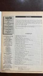 VARLIK EDİBİYAT VE SANAT DERGİSİ - SAYI: 1084 - OCAK 1998 - YAŞAR NABİ NAYIR – EKİN NAYIR – FİLİZ NAYIR DENİZTEKİN – ENVER ERCAN – HİLMİ YAVUZ – TAHSİN YÜCEL – TOMRİS UYAR – HULKİ AKTUNÇ – ERHAN BENER – ORHAN ALKAYA – ATİLLA ÖZKIRIMLI – FERGUN ÖZELLİ – VEDAT GÜNYOL – KONUR ERTOP – YELDA KARATAŞ – MEHMET YALÇIN – SELİM TEMO – küçük İSKENDER – HÜSEYİN ATABAŞ – SEZER ATEŞ – ERDEM GÖKYARAN – ZEYYAT SELİMOĞLU – NECDET BATUM – TARIK DURSUN K. – CARL SANDBURG – MALAPARTE – LI FU-YEN – UMUT ÖZKIRIMLI – FİLİZ ÖZDEM – NILAY ÖZER – ÖNER YAĞCI – SEVAL ESASLI – MESUT ADNAN – GÜNEL ALTIŞTAŞ- KİTLE İLETİŞİMİNDE ETİK – ÇAĞCIL AŞK ŞARKILARI – İSLAM VE ÇATIŞMA MİTİ – AKŞAM ŞİİRLERİ - ÇAĞCIL AŞK ŞARKILARI HİKAYESİ, YAZAN : TAHSİN YÜCEL İPUÇLARI HİKAYESİ, YAZAN : TOMRİS UYAR NAZİFE HANIM’LA KIZLARI HİKAYESİ, YAZAN : ERHAN BENER - ŞİİRLİ DEĞNEK HİKAYESİ, YAZAN : küçük İSKENDER ÇÖP ÇAĞ HİKAYESİ, YAZAN : SEZER ATEŞ “HIMLER’İN MEKTUPLARI” HİKAYESİ, YAZAN : ZEYYAT SELİMOĞLU BİRİ ÖTEKİ BİRİLERİ HİKAYE- 64 SAYFA