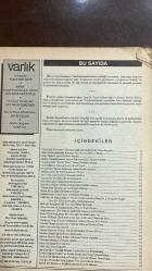 VARLIK EDİBİYAT VE SANAT DERGİSİ - SAYI: 1014 -MART 1992 -  YAŞAR NABİ NAYIR – EKİN NAYIR SAĞIROĞLU – FİLİZ NAYIR DENİZTEKİN – ENVER ERCAN – OYA BAYDAR – KONUR ERTOP – AHMET NECDET – SENNUR SEZER – FERİDUN ANDAÇ – GÜLSELİ İNAL – ERDAL ATABEK – MURAT YALÇIN – TEOMAN AKTÜREL – TARIK DURSUN K. – INGEBORG BACHMANN – ŞAHİN YENİŞEHİRLİOĞLU – ÜNAL NALBANTOĞLU – HASAN BÜLENT KAHRAMAN – HULKİ AKTUNÇ – CENGİZ BEKTAŞ – ERCÜMENT UÇAN – HÜSEYİN YURTTAŞ – EFDAL SEVİNÇLİ – YAŞAR NABİ NAYIR – SULHİ DÖLEK – İSMET ÖZEL – ATAOL BEHRAMOĞLU – ÖZDEMİR İNCE – ÖZCAN KARABULUT – RAMİS DARA – PABLO NERUDA – ADNAN ÖZER – ORHAN ALKAYA – ENVER ERCAN – EMİN AKDAMAR – TUDOR ARGHEZI – ENGİN AŞKIN – W.H. AUDEN – NURER UĞURLU – ARSLAN KAYNARDAĞ – YUSUF ÇOTUKSÖKEN – ÖMER DEMİRCAN – GÜVEN TURAN – ŞULE TÜRCAN - EDEBİYATIMIZDA KADIN KİMLİĞİ – 1980’LER VE YENİ KÜLTÜREL ORTAM – ELEŞTİRİ VE İNANDIRICILIK – NAZIM HİKMET – KİTAPLARIMIZ VE KİTAPÇILARIMIZ- KADINLIK DURUMU ÜZERİNE DAĞINIK DÜŞÜNCELER HİKAYESİ, YAZAN : OYA- 64 SAYFA