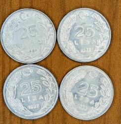 1985 - 1988 basım 25 lira (4 parça)