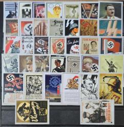 100 Çeşit Yeni Basım Almanya Reich Dönemi Propaganda Vinyetleri, 3x4 cm