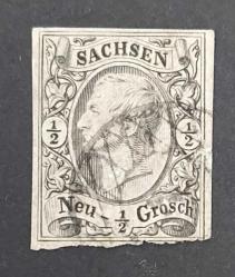 Almanya Saksonya Krallığı 1856 Kral Johann 1/2  groschen - damgalı çok nadir