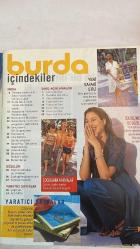 BURDA ELBİSE PATRONLU DERGİ - TEMMUZ 2001 ACAPULCO - ERROL FLYNN - AVA GARDNER - LIZ TAYLOR - FRANK SINATRA - JOAN COLLINS - RICKY MARTIN  GENÇ KIZLAR - SAFARI STİLİ - BÜYÜK BEDEN İDDİALI - HAYDİ TATİLE - ŞIKLIK - DİKİŞ AÇIKLAMALARI - PROFESYONEL ÖNERİ - MODA GEZİSİ - BLUZ ŞÖLENİ - PARTİ ZAMANI - GENÇ TASARIM - ÖZEL TASARIM - OKUR TASARIMI - BURDA PLUS - ÇABUK & KOLAY - BURDA ÇOCUK - GÜZELLİK - KOZMETİK HABERLERİ - YARATICI SAYFALAR - DOĞRU ÖLÇÜ ALMA YÖNTEMİ - ÇOCUKLARA HARİKALAR - AYIN SOFRASI - ACAPULCO STİLİ - FOLKLORİK GÖMLEKLER - MİKRO BİKİNİLER - ŞEZLONG MİNDERLERİ - TEPSİ MASASI - RENKLİ BATTANİYE - PARAVAN - YAZ DEKORASYONU - SALSA GÖRÜNTÜLÜ KOLEKSİYON - FIESTA MEKSİKA - VIVA MEXICO - TAM TAKIM 88 SAYFA