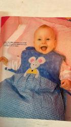 BURDA ELBİSE PATRONLU DERGİ - SAYI NO: 1 – BURDA ÇOCUK YAYINCI: DOĞAN BURDA DERGİ YAYINCILIK VE PAZARLAMA A.Ş. YAZI İŞLERİ MÜDÜRÜ: ÖZGÜR ALEV TEZCANLI GRAFİK TASARIM: SELMA ÖVET BERBER ÇEVİRİ: GÜLDEREN PAMİR ANKARA TEMSİLCİSİ: ERDAL İPEKEŞEN - BEBEK TAKIMI (YELEK, KAZAK, PANTOLON, BERE) –  KAZAK VE BERE – BEDEN 80/86 – PELÜŞ FARE – GÖVDE VE GİYSİ PARÇALARI  GÖVDE: BAŞ, KULAK, KOL, BACAK, SIRT, KARIN, TABAN  GİYSİLER: PANTOLON, ASKILI ÇANTA, KALP, CEP  KUMAŞLAR: PELÜŞ, SUNİ KÜRK, PAMUKLU – RENKLER: SARI, PEMBE, MAVİ, KARELİ -   UYKU TULUMU – YUMUŞAK VE SICACIK  ŞEKER KIZLARA ÇİZGİLİ KAZAK VE BERE  ÖNLÜK – ETAMİN ÜZERİNE ÇARPİ İŞİ FARE MOTİFLERİ  HAVLU – ETAMİN BORDÜRLÜ, İŞLENEBİLİR  3 TİĞ ÇİÇEK – ZİNCİR HALKASI ÜZERİNE - TAM TAKIM 32 SAYFA