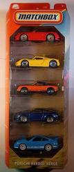 Porsche Heroes  1/64 Ölçek 7 cm Lisanslı Matchbox Diecast 5 Li Araç Seti