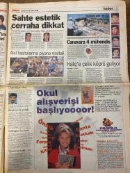 MİLLİYET GAZETESİ DOĞUM GÜNÜ HEDİYESİ - 5 EYLÜL 1998 - TAM TAKIM 34 SAYFADIR -Vural Savaş-Tayyip Erdoğan-Mesut Yılmaz-Bülent Ecevit-Süleyman Demirel-Tansu Çiller-Vahap Yazaroğlu-Güneri Cıvaoğlu-Mustafa Denizli-Hami Mandıralı-Turgay Demir-Bilal Meşe-Togay Bayatlı-Gürcan Bilgiç-Ömür Avcı-Fevzi Aksoy-Erhan Telli-Sina Koloğlu-Feray Öztürk-Birsen Altuntaş-Erman Şener-Atila Başpınar-Erman Atar-Hasan Örkeş-Gürbüz Çapan-Kurt İdris-Mahmut Yıldırım-Misail Son-Suat Sökmen-Tuncay Mahtem-Cantürk Yeğen-Sedat Peker-Erol Ercil-Sevr suçlaması-Yine seçim tartışması-Haliç’e çelik köprü-Haydi el ele 2000’e-Denizli: Bugün bayram-Beşiktaş tek yumruk-G.Saray’da olağanüstü hal-Tehlikeli viraj döneriz-Tekel 2000 vurgunu-Çapan’da Kürt İdris bağlantısı-Yeşil ve Sarı’ya yakalama emri-Şov ve dizi ağırlıkta