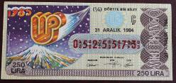 MİLLİ PİYANGO 31 ARALIK 1984 YILBAŞI BİLETİ    (ÇEYREK)  (Ç)