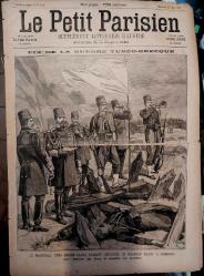 Osmanlı Yunan Savaşı 1897 Tarihli Orijinal Dönemi LE PETİT PARISSIEN Fransızca Dergi ve Savaşı Idare Eden Üst Rütbeli Komutanların O Dönem Afişi.. 30 MAYIS 1897 Tarihli dergi kapağında  Edirne Hümayun-u Müşir'i  Edhem Paşa ve Komutanlar. Afişte Edhem Paşa ve Diğer Komutanlar var.. Osmanlı Yunan Savaşı Madalya ve Beratı Yanında Güzel Bir Lot Olur. KOLEKSİYONLUK ÜRÜNLER..