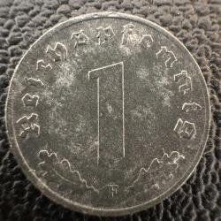 Nazi Almanya 1 Reichspfennig 1942 F Gamalı Haç Detaylı. Çinko. Doğal Koyu Gri Renk
