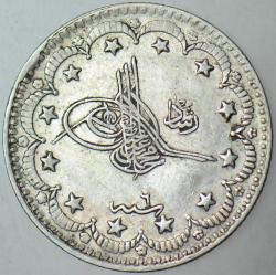 SULTAN V. MEHMED REŞAD GÜMÜŞ 5 KURUŞ 1327/6 İSTANBUL DARBI. ÇİLALTI+