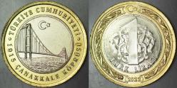 1915 ÇANAKKALE KÖPRÜSÜ 1 LİRA 2022 HATIRA. ÇİL