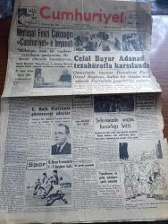 Cumhuriyet Gazetesi - 30 Haziran 1946 - Bir Buçuk Milyon insanın hakkı aranmayacak mı yazan Abidin Daver Başmakale - Mareşal Fevzi Çakmak'ın cumhuriyet'e beyanatı Fotoğrafı - Celal Bayar Adana'da tezahüratla karşılandı fotoğraflar - omuzlarda taşınan Demokrat Parti Genel Başkanı Celal Bayar - Cumhuriyet Halk Partisi'nin göstereceği adaylar - Halk Partisi Genel sekreteri Nafi Atuf Kansu Fotoğrafı - İstanbul'da seçim hazırlığı bitti fotoğraf - Dörtler gene anlaşamadı - Galatasaray fransızlarla 1-1 berabere kaldı fotoğraf - atom tecrübesi Bu gece sabaha karşı yapılacak - Arap birliğinin gizli kararı - Cemal Nadir Karikatür - haftanın şakaları yazan Burhan Felek - karikatür sergisi - ses tiyatrosunda ilk yeni piyes kadınlar Adası - Sonsuz panayır yazan Halide Edip Adıvar Yazı Dizisi - teknik üniversiteden mezun olan gençler - Suzan Yakar yakartepe'de - İsmail dümbüllü Ve Müzeyyen Senar Işıl Beyazıt lalede - İstanbul'a gelecek olan maruf sinema artisti Rozita Serano fotoğraf - Safiye Ayla