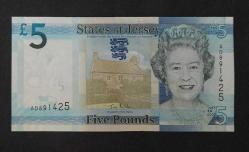 Jersey 5 Pound Kağıt para Kraliçe Elizabeth ÇİL