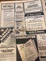 MİLLİYET GAZETESİ DOĞUM GÜNÜ HEDİYESİ - 20 AĞUSTOS 1988  - TAM TAKIM 20 SAYFADIR -Cem Türkyü-Cemal Karamenderes-Hüseyin Kaya-Özcan Ercan-Altan Öymen-Anne Evren-Senay Gürsel-Aydın Doğan-Orhan Aldıng-Atilla Gökçe-Bülent Peksan-Yusuf Tunaoğlu-Necati Karakaya-Reşit Köstem-Tayfun Türe-Murat Başkaya-Namik Sevik-Hasan Pulur-Murat Erbey-Kristin Yiğit-Orhan Tokatlı-Şenol Güneş-Teoman Ertan-Haldun Domaç-Taner Değeroğlu-Behliye Aksoy-Birsel Ünlü-İbo-Temel Özal-İnönü-Evren-Aydın Mutlu son-Hedef Şemdinli-Yerli Kartallar: 2-1-İki İngiliz’e kırık not-Müjdat kaptanlığı istemedi-Şenol’dan ağır suçlama-Uçtu uçtu Keyfim uçtu-Hakemlere kalite kontrol-Rüşvet skandalında ikinci soruşturma-TV’de spiker sıkıntısı-Yıldızlar geçidi-Evdeki Fırtına-Aydın’da mutlu son-Temel Özal’dan açılış İnönü’den-Evren’den tepki-Deprem korkusu