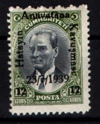 1939 Yılı Hatay'ın Anavatana Kavuşması 12 Kuruş 1939 (tp0506) İsfila 1402