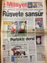 MİLLİYET GAZETESİ DOĞUM GÜNÜ HEDİYESİ - 19 EYLÜL 2003 - TAM TAKIM 34 SAYFADIR -Hasan Cemal-Güneri Cıvaoğlu-Mehmet Yılmaz-Halil Özer-Yaşar Saygı-Rahman Süğürlü-Oktay Özdemir-Rumen Radulescu-Faruk Gürgün-Ahmet Turan-Feridun Karahan-Eraldin Aytekin-Güven Özalp-Alara Uzan-Bahattin Uzan-Oramiral Erdil-Fikriye Büyükay-Fatih Demirkol-Hakan Şükür-Tuncay Şanlı-Rüştü Reçber-Sven Göran Eriksson-Mircea Lucescu-Tuncay Özkan-Ayşe Arman-Şafak Pavey-Cüneyt Kırkaya-Bekir Turgut-Girgin-Tümer Metin-Barış Çubuğu-Eriksson’dan-Kral ucuz kurtuldu-Real bile başedemez-Rüşvete sansür-Pontekiz dersi-Amerikalılar pusuya düştü-Irak’taki sır variller-Yolsuzluk davasına asker yasağı geldi-Katliam sanıklarının Eve dönüş umudu-Terör listesine onay verilmedi - İdil Koleksiyon