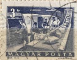 Macaristan Pulu - Magyar Stamp - Postadan Geçmiş Pul Filateli - DAMGALI -Posta ve Telekomünikasyon Çalışmaları Temalı Pul , 3 PARA - YABANCI PULLAR -NOSTALJİK DOĞUM GÜNÜ HEDİYESİ