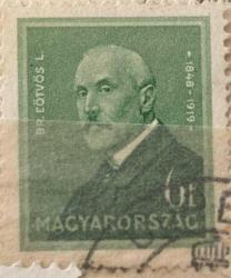 Macaristan Pulu - Magyar Stamp - Postadan Geçmiş Pul Filateli - DAMGALI - Fizikçi Baron Loránd Eötvös Temalı Pul , 6 PARA - YABANCI PULLAR -NOSTALJİK DOĞUM GÜNÜ HEDİYESİ