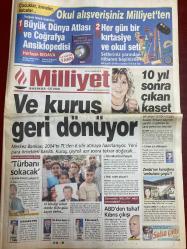 MİLLİYET GAZETESİ DOĞUM GÜNÜ HEDİYESİ - 10 EYLÜL 2003 - TAM TAKIM 30 SAYFADIR -Gülben Ergen-İlyas Atak-Hasan Cemal-Thomas Weston-Güneri Cıvaoğlu-Mehmet Y. Yılmaz-Taha Akyol-Hülya Eroğlu-Özlem Savaş-Yaşar Çakmak-Ali Eyüboğlu-Erdal Kılıç-Yaman Törüner-Levent Köprülü-Bülent Aydın-Hakan Ünsal-Senol Güneş-Hakan Şükür-Okan Yılmaz-Alpay Özalan-Fatih Terim-Sümer Aybaba-Ali Güneş-Cemal Aydın-Bülent Aydın-Nahum-Levent Köprülü-Yıldırım Aktuna-Murat Günak-Rauf Tamer-Vedat Bayrak-Gülsevil Karahan-Ece Ulusoy-Ve kuruş geri dönüyor-Türbanı sokacak-Prova hatası-Artılarımız fazla-Kulüplerden tehdit-Fener’e talih kuşu-Sümer dönmemeli-Şikayetimiz yok-Türkiye istikrara kavuştu, yeni üretimler için kapı açıldı-İşte o kasetteki sakallı tavernacı-Uzan’ın asistanından çıktı-Atak’ın eski sevgilileri panikte-ABD’den tuhaf Kıbrıs çıkışı