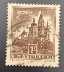 Avusturya Pulu - Österreich Austria Stamp - Postadan Geçmiş Pul Filateli - Damgalı - MARIAZELL KOTOLİK KİLİSESİ (Meryem Ana'nın Doğum Bazilikası) TEMALI PUL, 1 PARA - YABANCI PULLAR - NOSTALJİK DOĞUM GÜNÜ HEDİYESİ