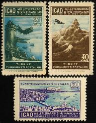 1950 MİLLETLERARASI SİVİL HAVACILIK TEŞKİLATI KONGRESİ TAM SERİ MNH