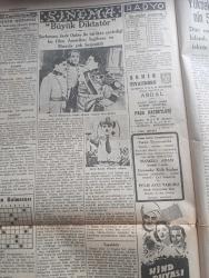 Cumhuriyet Gazetesi - 17 İkincikanun (Ocak) 1941 - Romanya'da neler oluyor Yazan Yunus Nadi Başmakale - Milli Şef İsmet İnönü İngiliz generallerini dün kabul buyurdular - Garp çölünde kazanılan zaferin azameti fotoğraf - Sidi Barani etrafında çölü dolduran on binlerce İtalyan esiri kamplarına doğru hareket emrini bekliyorlar fotoğraf - Amerikan hariciye nazırı Corden Hull britanya  mağlup olursa Amerika onun rolünü yapmaya mecbur olacaktır - Ticaret mektebinde dünkü merasim fotoğraf - Bulgaristan'da sivil Alman subay ve askeri bulunduğunda Amerikan kaynakları ısrar ediyor - bingazi yanıyor askeri Liman tesisatı tahrip edildi - bir Alman Deniz mütehassısının itirafı İngiltere denizlere hakim bulundukça İngiliz Adaları mağlup edilemez - Beyoğlu halkevinde kitap sergisinden bir köşe fotoğraf - Kantoron'un Şekvası yazan Burhan Felek - Kızıl vazo yazan Peride Celal Yazı Dizisi - Şarlo Büyük diktatör rolünde fotoğraf - Charlie Chaplin Büyük diktatör filmi - Galatasaray Beyoğluspor Maçı