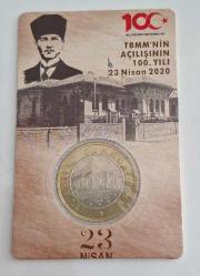 LOT.1 » TBMM NİN AÇILIŞININ 100. YILI HATIRASI  2020 KAPAMASINDA 1 TÜRK LİRASI