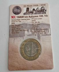 TBMM NİN AÇILIŞININ 100. YILI HATIRASI  2020 KAPAMASINDA 1 TÜRK LİRASI