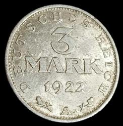 Almanya 1922 3 Mark