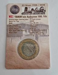 TBMM NİN AÇILIŞININ 100. YILI HATIRASI 2020 KAPAMASINDA 1 TÜRK LİRASI