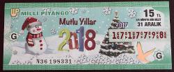 MİLLİ PİYANGO 31 ARALIK 2017 YILBAŞI ÖZEL ÇEKİLİŞİ ÇEYREK ( G)