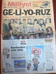MİLLİYET GAZETESİ DOĞUM GÜNÜ HEDİYESİ - 7 MART 1999 - TAM TAKIM 34 SAYFADIR -Bülent Ecevit-Deniz Baykal-Hasan Cemal-Nail Gülen-Atilla Gökçe-Ali Eren-Ömer Üründül-Bilal Meşe-Kartal Yiğit-Halil Özer-Gürcan Bilgiç-Sina Koloğlu-Erman Şener-Nurdan Akıner-Meral Tamer-Bill Clinton-GE-Lİ-YO-RUZ-Bombacılara zorlu takip-Halka göre asıl suçlu PKK-Kartal perişan-Tribünden protesto yağdı-Devlerle harika bir gece-Çift ön libero-Löw kararsız kaldı-Ustaların TV çıkarması-Ayrıntılar önemlidir-Bravo Belediye’ye-Tarihin ortasından yol geçirdi-Clinton muz barışı istedi-Trafiğe hızlı çözüm - İdil Koleksiyon