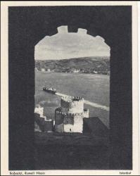 Eski İstanbul Rumeli Hisarı siyah beyaz kartpostal Tasvir neşriyat