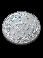1985 Cumhuriyet Dönemi  25 Lira Madeni Koleksiyon Para Hobi Hediye Antika Darpane Numusmatik