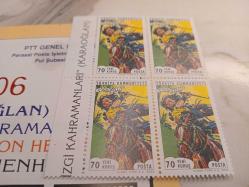 Karaoglan hatıra pulları 4 ceşit 4 er tane pul + küntye