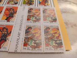 Karaoglan hatıra pulları 4 ceşit 4 er tane pul + küntye