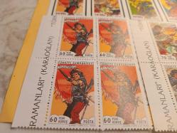 Karaoglan hatıra pulları 4 ceşit 4 er tane pul + küntye