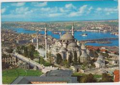 istanbul süleymaniye camii eski kartpostal