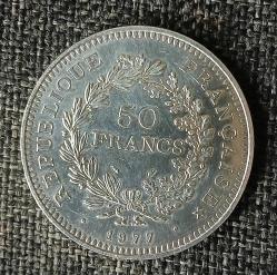 Fransa Gümüş 50 Frank 1977  ( G3502)