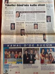 MİLLİYET GAZETESİ DOĞUM GÜNÜ HEDİYESİ - 15 MART 2000 -TAM TAKIM 30 SAYFADIR -Necmettin Erbakan-Eric Lubbock-Fikret Bila-Serhat Oğuz-Zana-David Arıkan-Abdullah Tantan-Abdullah Türk-Halil Özer-Kartal Yiğit-Atila Gökçe-Murat Ağca-Yusuf Kobal-Cem Doğut-Mustafa Genç-Şeref Eroğlu-Şeref Eroğlu-Hülya Ergün-Serpil Hayta-Nurhayat Hiçyılmazer-Yasemin Dalkılıç-Hasibe Özer-Meral Tamer-Meral Ergün-Elisabeth Arnold-Hakan Şanlıtürk-Serma Kılıç-Ceren Deniz-Güneri Cıvaoğlu-Halil Ziya Uşaklıgil-Demet Cırık-Serkan Durğu-Serdar Benli-Murat Ağca-Cem Doğut-Atilla Taş-Aysel Gürel-Mine Saraçoğlu-Mehmet Ali Erbil-Erbakan’a 312 vizesi yok-PKK’lı Lord-Siyasiler seslendiler-Tarihimizi yeniden yazın-Askerler endişeli-Özbekistan Nurculara ceza verdi-Yüzer yola start-G.Saray’ı geçeceğiz-G.Saray’dan UEFA Kupası tarifi-Rekor prim 95 milyar-Daum: Önce kulübüm-Kiliseden 2008’e destek-Kadının yumruğu var-Minderde Bora esti-Son Lolita’nın gözü yüksekte-Uçurmadan olmaz abi!-Aşk-ı Memnu 100 yaşında-Tüketici Gününüz kutlu ols