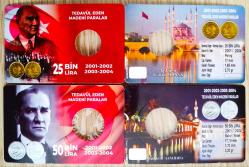 2001-2004 Yılları 25.000-50.000 Lira Hatıra Kapama ((Folder))