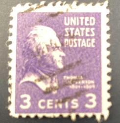 Amerika Birleşik Devletleri Pulu - USA Stamp - Postadan Geçmiş Pul Filateli - THOMAS JEFFERSON TEMALI PUL, 3 PARA  - YABANCI PULLAR - NOSTALJİK DOĞUM GÜNÜ HEDİYESİ