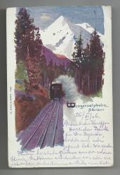 1908 CONSTANTINOPLE ALMAN POSTANESİ DAMGALI TRENYOLU TEMALI KARTPOSTAL...