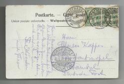 1908 CONSTANTINOPLE ALMAN POSTANESİ DAMGALI TRENYOLU TEMALI KARTPOSTAL...