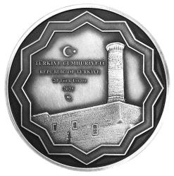 ERZURUM ULU CAMİİ HATIRA 20 LİRA 2025 GÜMÜŞ. 3000 BASKI. SERİ NOLU SERTİFİKALI-KAPSÜLÜNDE 31, 1 gr ÇİL