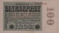 ALMANYA 1923 100 MİLYON MARK ÇİL ALTI