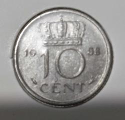 HOLLANDA 10 CENT 1958