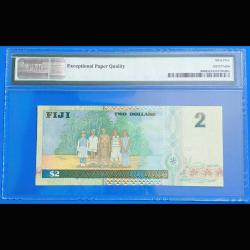 Fiji 2 dolar 1996 Çil PMG 65 EPQ Kraliçe Elizabeth