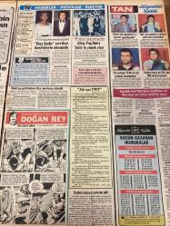 TAN GAZETESİ DOĞUM GÜNÜ HEDİYESİ - 23 OCAK 1984 - TAM TAKIM 8 SAYFADIR -Ayla-Nevzat-Ayla Yılmaz-Hülya Sözer-İbrahim Arta-Mustafa-Fatoş-Hülya Yaltaş-Banu Alkan-Angela Aslan-Reşit-Nazlı Özcan-Osman Öndes-Bülent-Fevzi Feyyaz-Mehmet Karaman-Aydın-Ümit Besen-Bahar Özkan-Zeki Atlı-Hüseyin Atlı-Sema Aksu-Fahri Erdoğ-Steven Spielberg-Jacqueline Bisset-Mireille Negre-Banu Ulam-Necdet Calp-Dr. Fazıl Küçük-İnönü-Bahattin Uslan-Ahmet Zobu-Hasan Kaçan-Ragıp-Güzin Abla-Liana-Murat-Alan Fuat Korkmaz Sekreterin fendi patronunu yendi-Tüp bebek yapacağım-16 yaşında evlenmemin cezasını çekiyorum-Bana 3 aydır mektup getirmiyorsun diye postacıyı dövdü-Karı-koca aynı yatakta yatmalı mı-Türk erkeklerinin aradığı tip benim-Dünyanın en geniş kocası-Haksız yenilginin acısını çıkardık-F.Bahçe kupayı omuzladı-Beşiktaş Karagümrük’ü 2-1 yenerken zorlandı-Atletlerimizle gururlandık-1984 Tayland Güzeli seçildi-Almanya’daki soydaşlarımız güçbirliği için Türk iş adamları kulübünü kurdular-Sosyal konutlardan vergi alınm