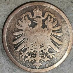 ALMANYA 1875 D  2 PFENNIG
